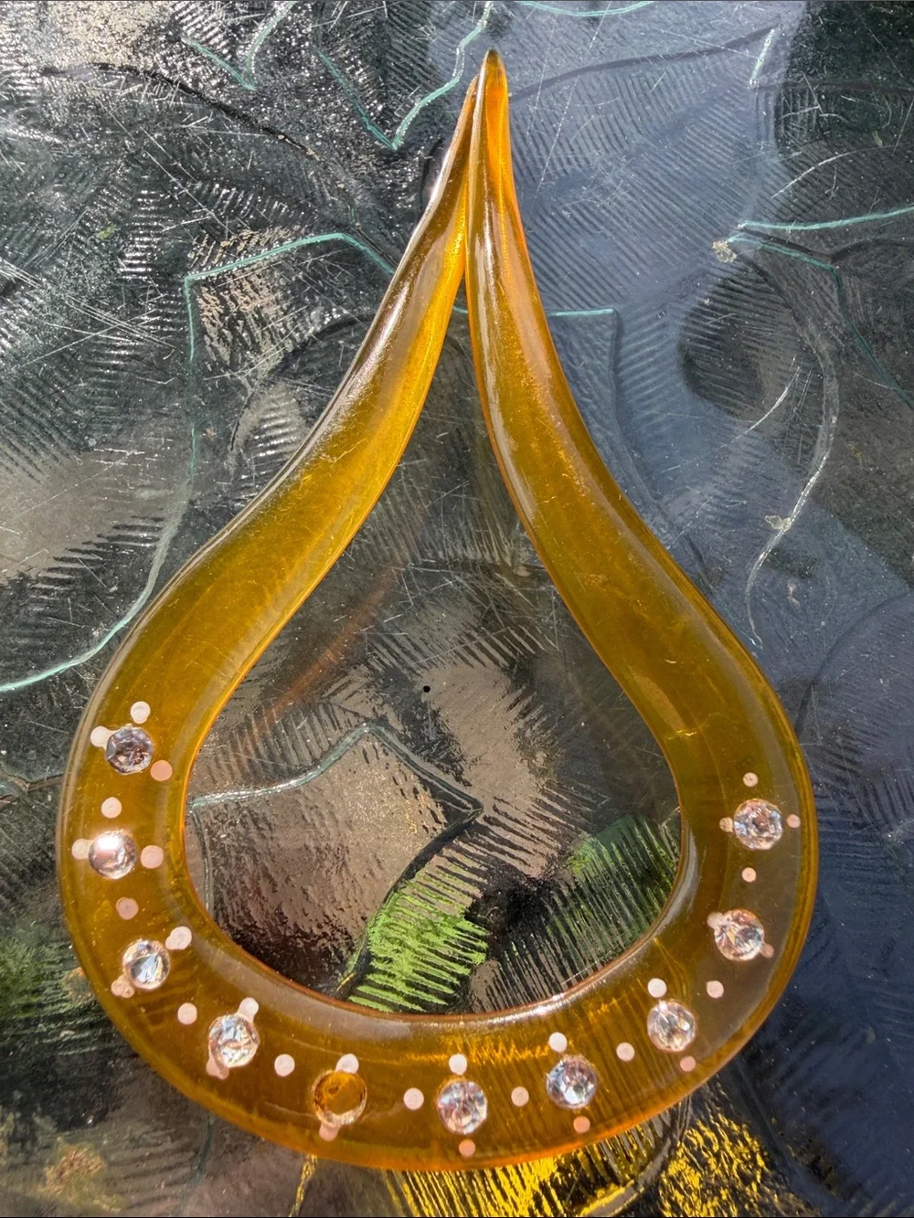 #Lucite Amber Hair Fork